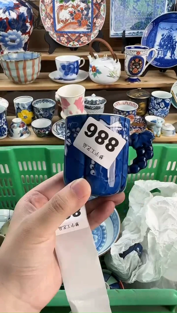 瓷片?***学青花手绘釉下彩    886