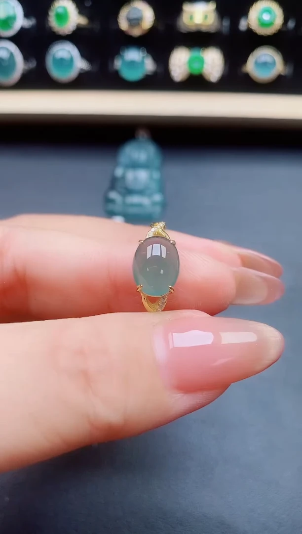 翡翠戒指银S925镶嵌321321