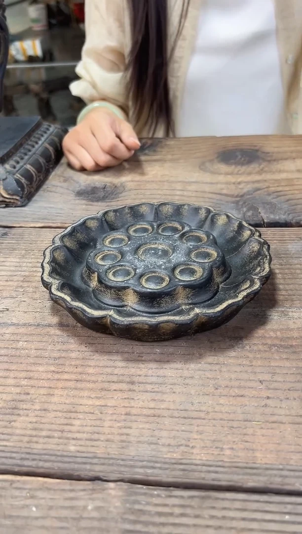 陶土【火山泥】莲蓬壶承