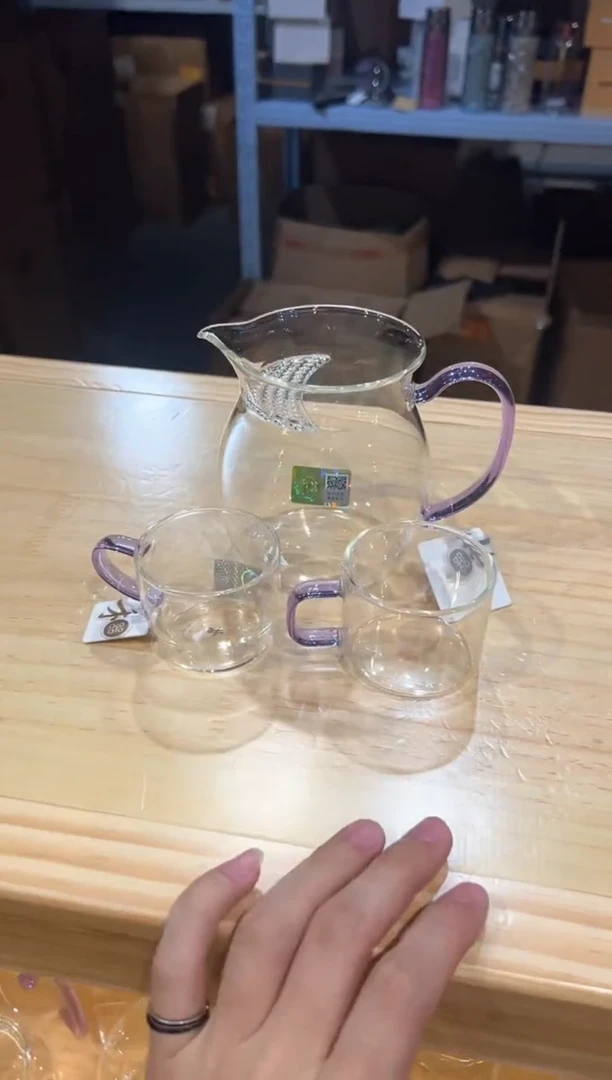 禾器-观禄煮茶器-浅紫色+清禾杯浅紫2只