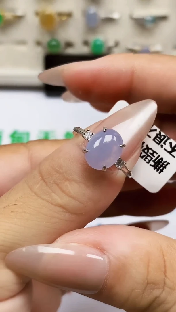 银S925镶嵌戒指翡翠+6725