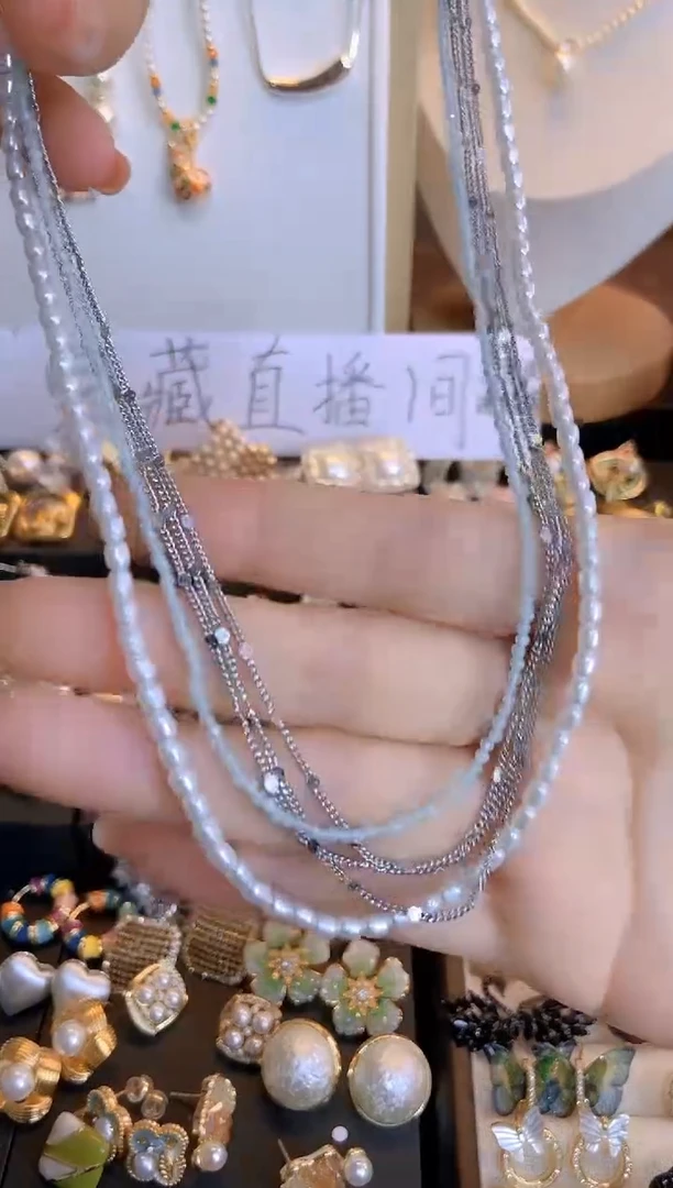 铜合金锆石925银蓝色项链