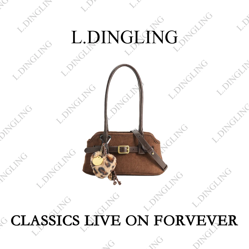 【L.DINGLING】复古风法式一体式皮带拉链腋下包轻奢风撞色简约风