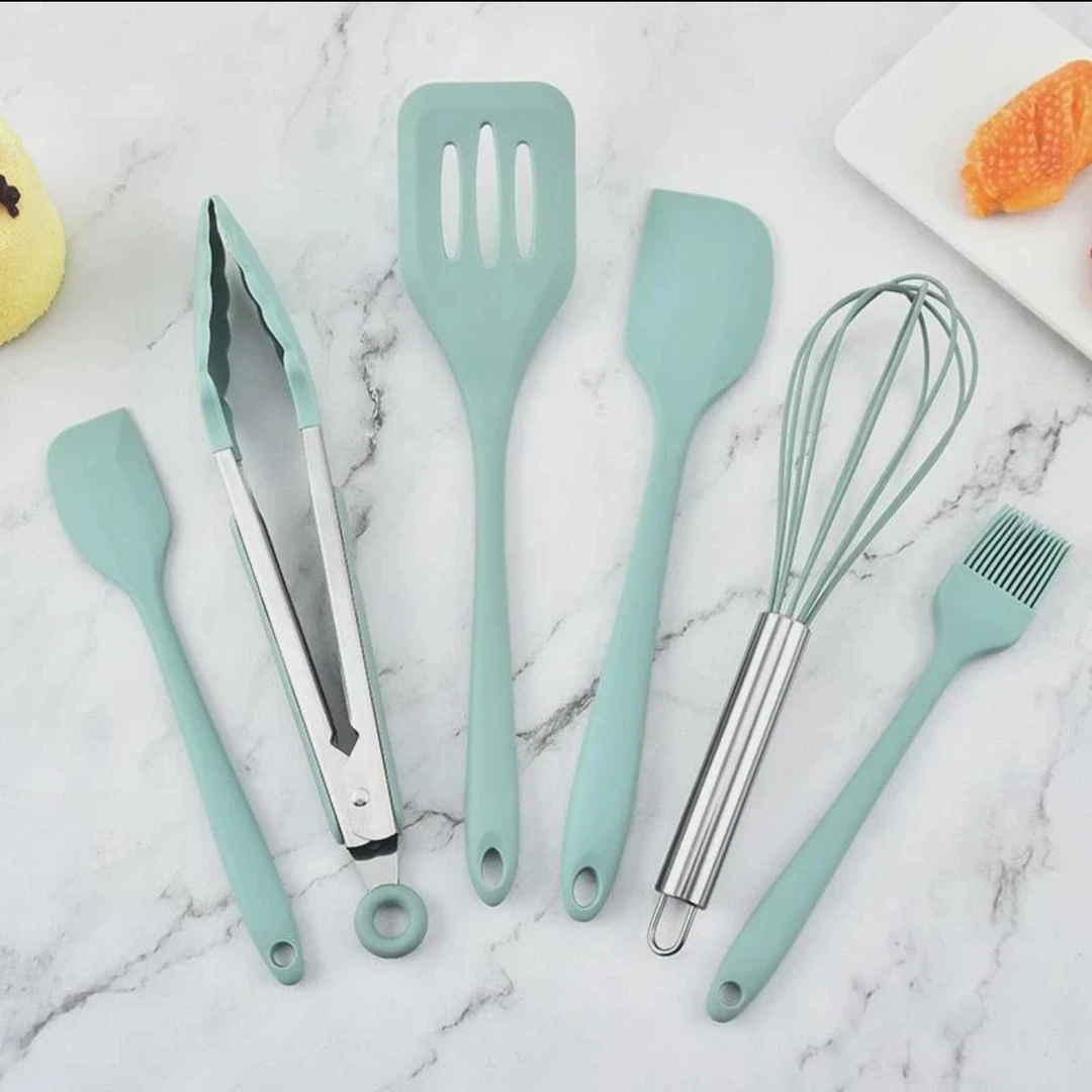 6件套烘焙工具硅胶铲食品夹油刷打蛋器烹饪勺铲