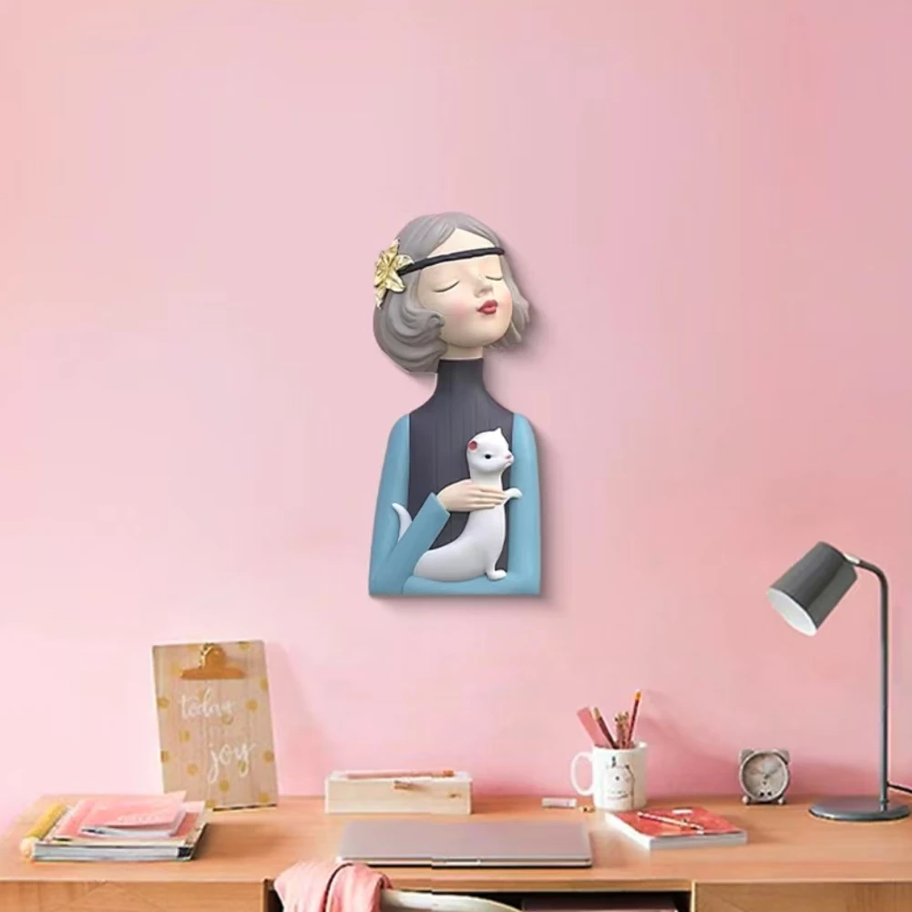 B装饰画儿童房客厅画卧室床头玄关挂画摆画猫咪女孩2554