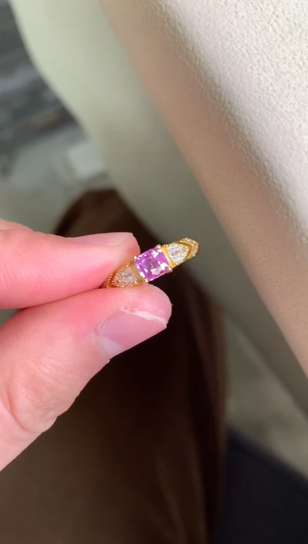 戒指蓝宝石银S925镶嵌戒指