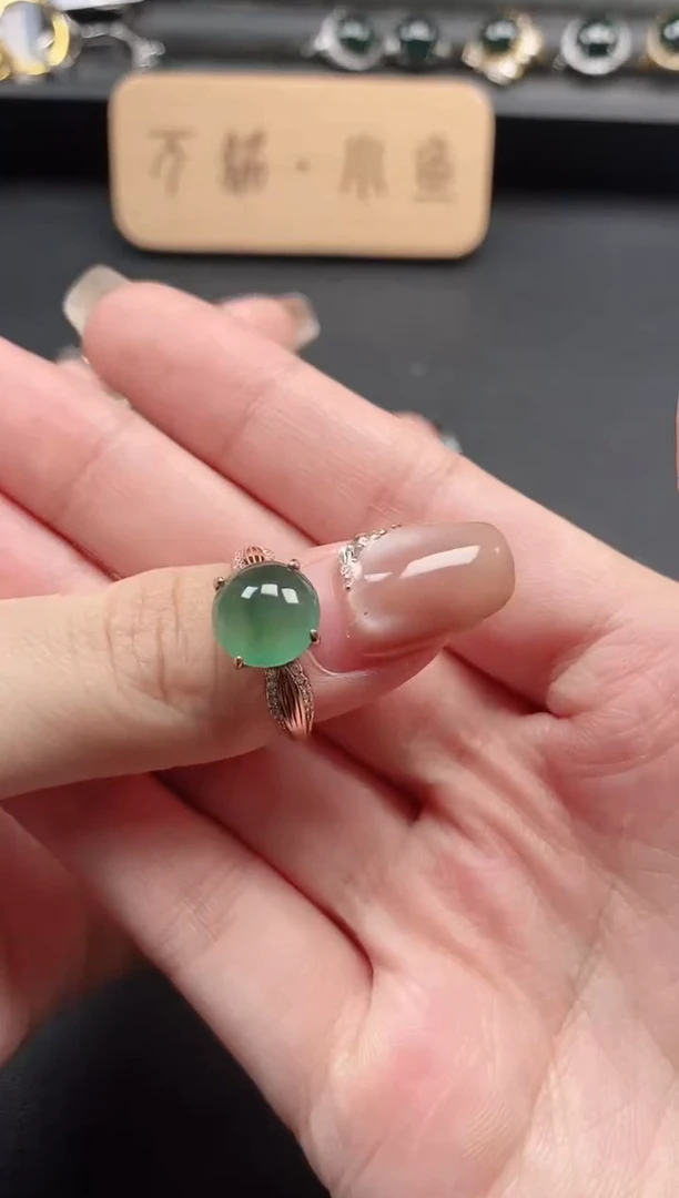 银S925镶嵌戒指翡翠54511