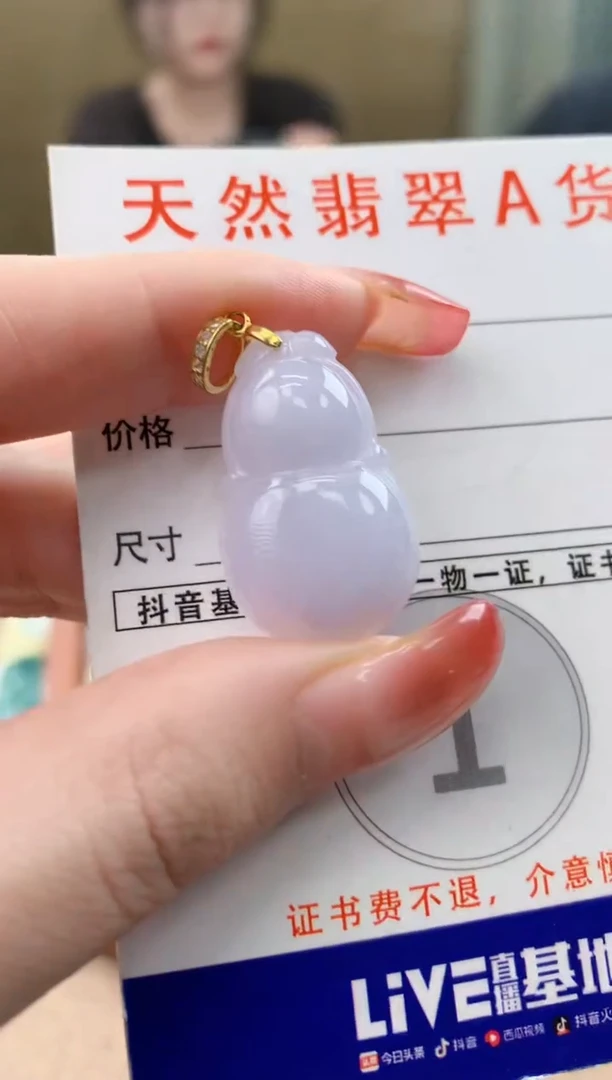 颈饰未镶嵌翡翠 天然A货翡翠挂件