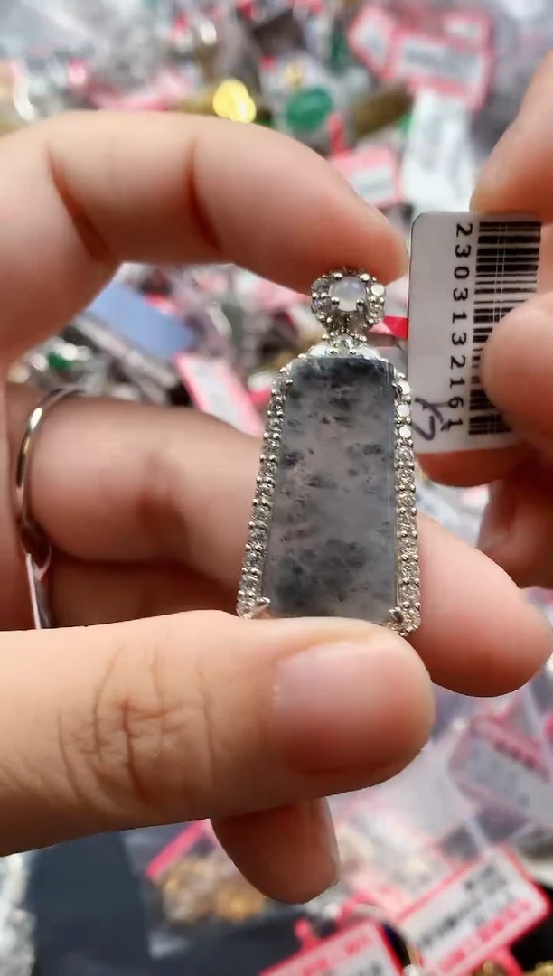 银S925镶嵌戒指翡翠天然A货缅甸翡翠