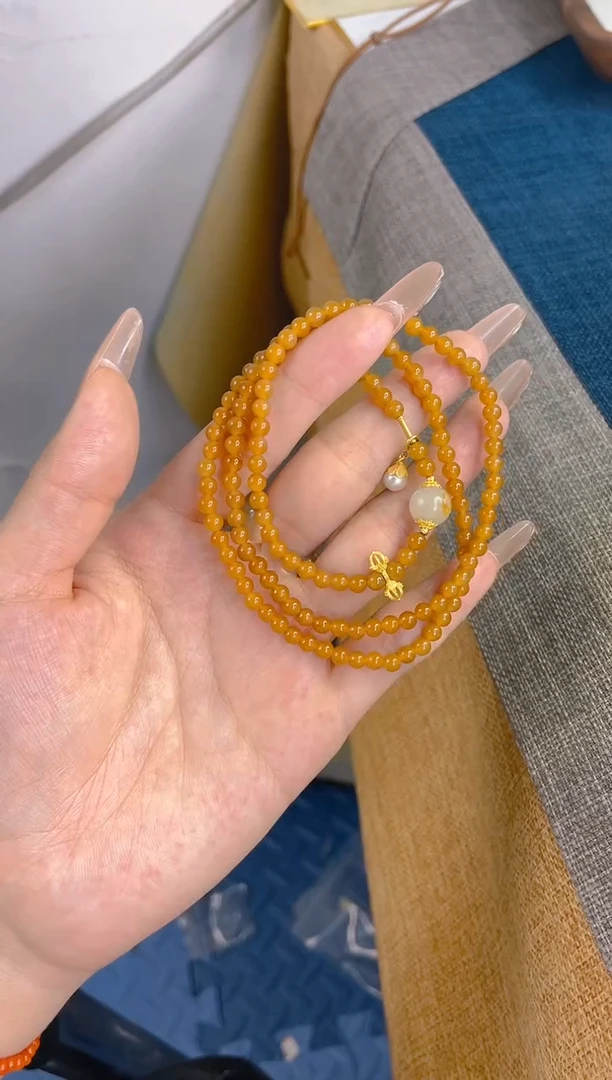 手链18K金镶嵌和田玉糖玉