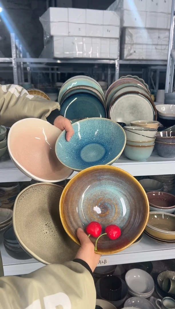 陶瓷外贸尾货瑕疵满20包邮X4 菜碗组合