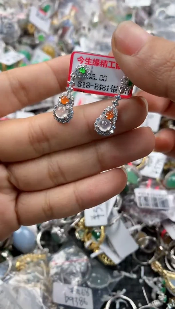 银S925镶嵌戒指翡翠111               7