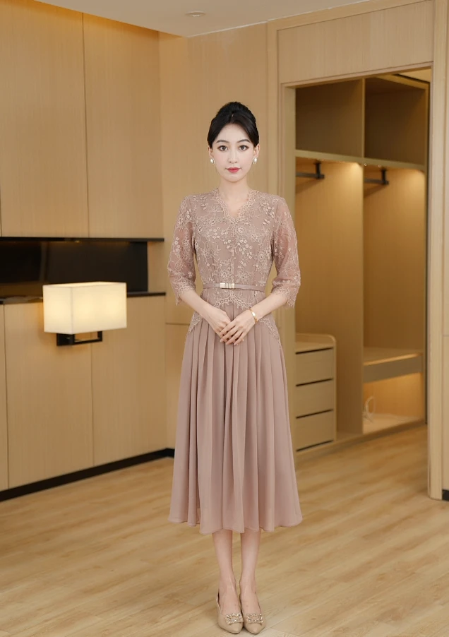 [缤纷热恋]夏季新款气质显瘦时尚连衣裙高贵优雅