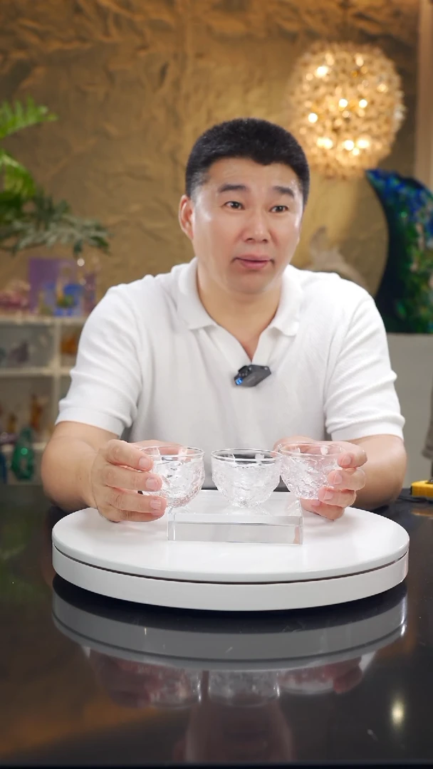 摆件福利水晶茶杯三只