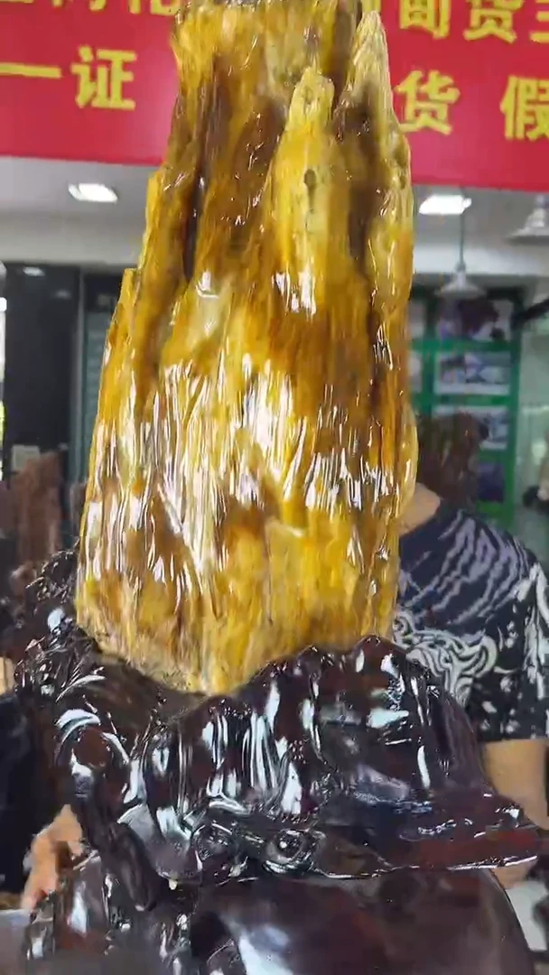缅甸天然树化玉摆件
