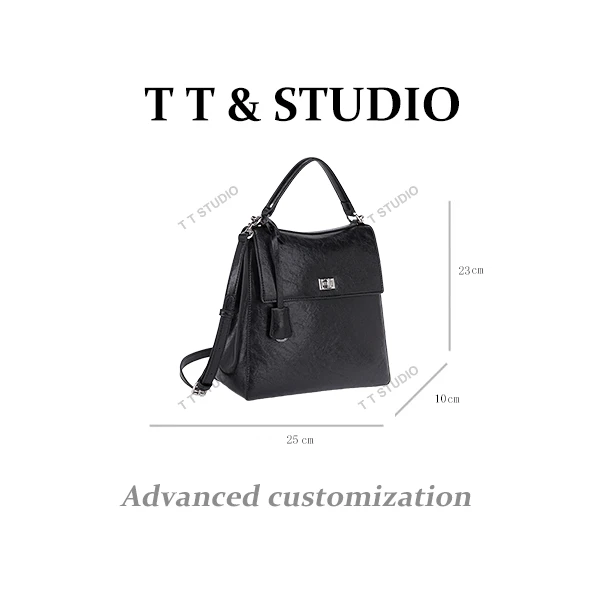 【TT Studio】QYX-9868-黑色 RAIN.CUN简约腋下斜跨轻奢女包