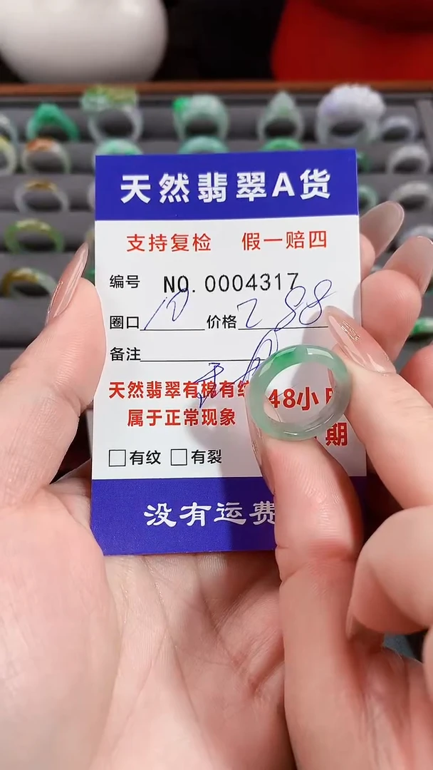 【闪购商品】翡翠戒指未镶嵌10圈口