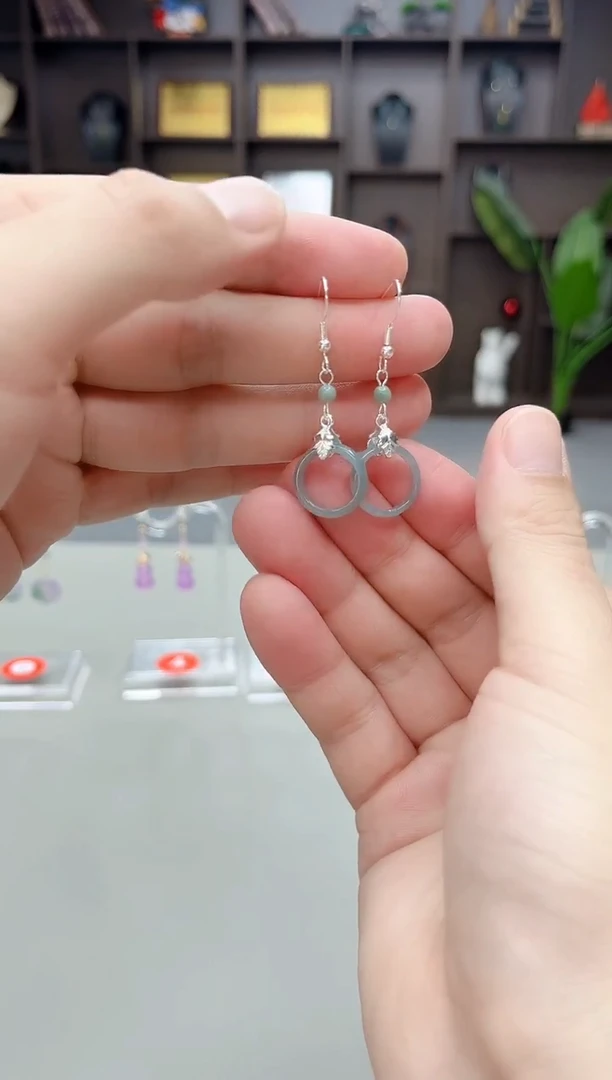 未镶嵌翡翠耳饰x31跑环