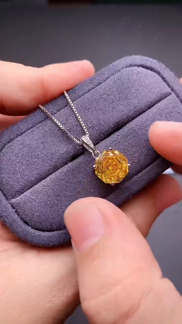 颈饰蓝宝石银S925镶嵌...