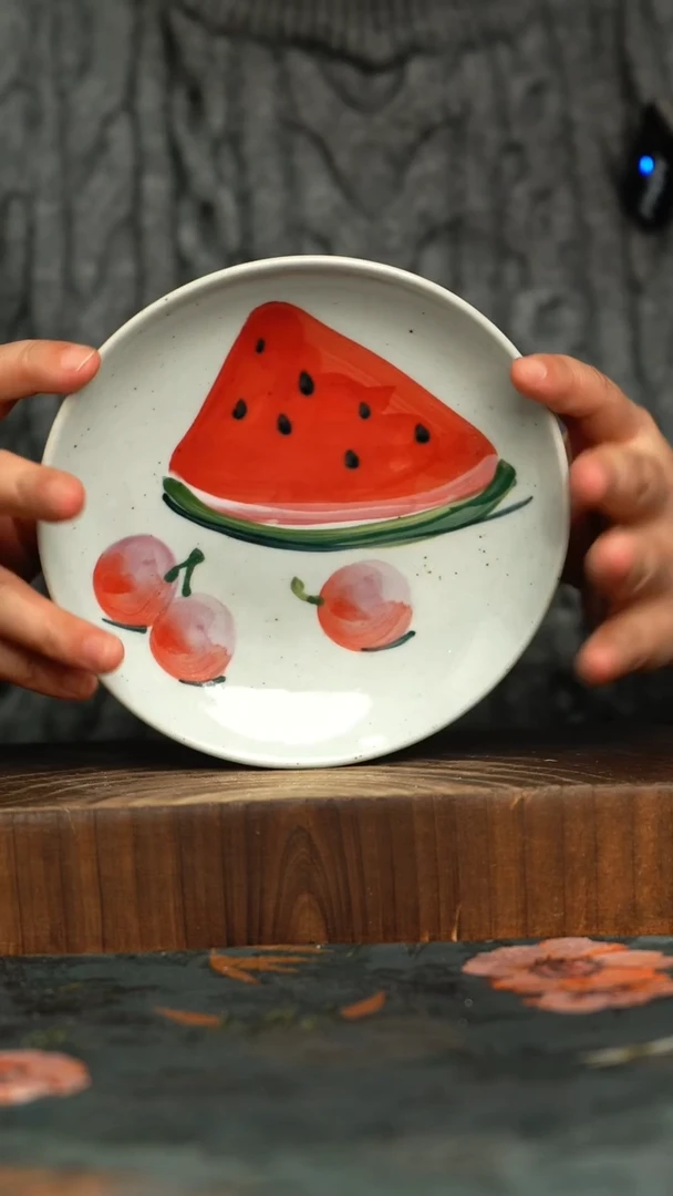 杯釉下彩手工手绘同款陶器