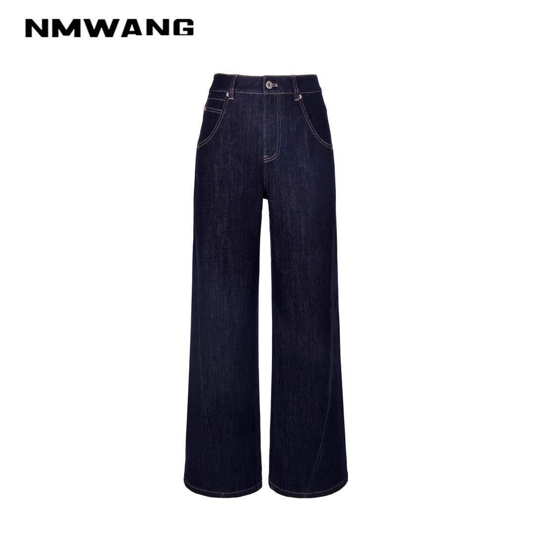 【可可专享】NMWANG牛魔王XH5C129环保染零褪色斜缝微阔裤