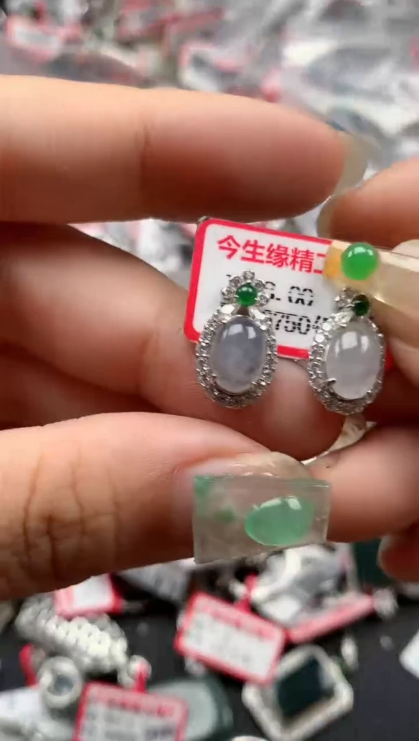 银S925镶嵌戒指翡翠天然A货缅甸翡翠