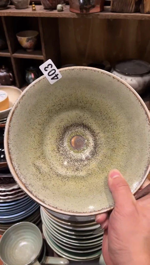 【闪购商品】瓷片403 苏打绿的斗笠面碗1个