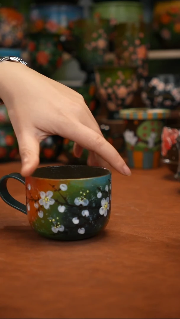 紫砂油画手绘釉下彩