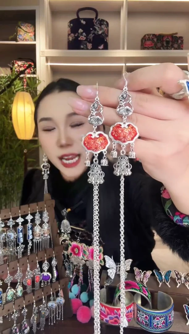 刺绣纯手工民族风耳环