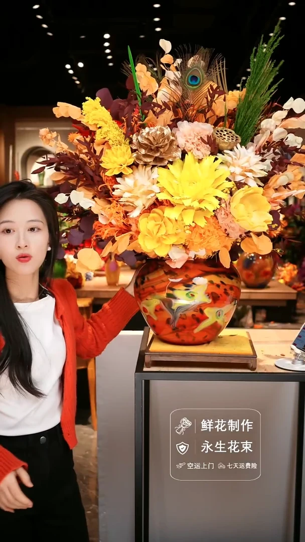 手工艺品琉璃手工花器花束空运包邮送货上门-以图片为准