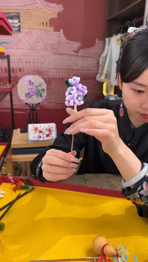 【闪购商品】刺绣 非遗绒花（发饰）