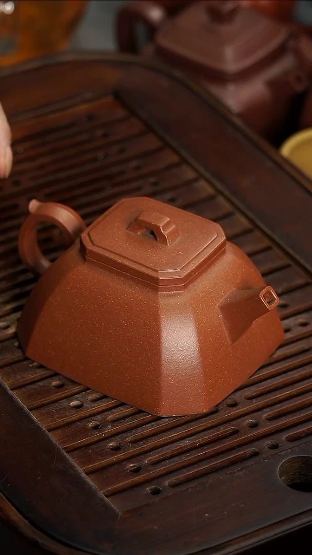 茶壶紫砂宜兴紫砂降坡纳福八方毫升