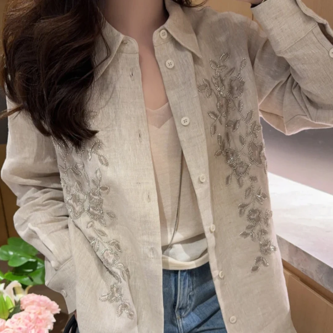 【重工刺绣】25新款浪漫法式重工刺绣法式浪漫气质显瘦长袖衬衣