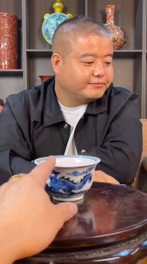 摆件掌***柔景德镇陶瓷青花摆件36