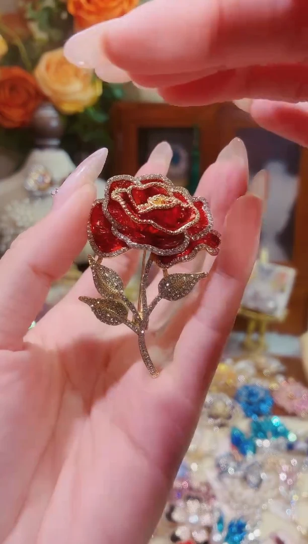 合成立方氧化锆铜合金红色玫瑰