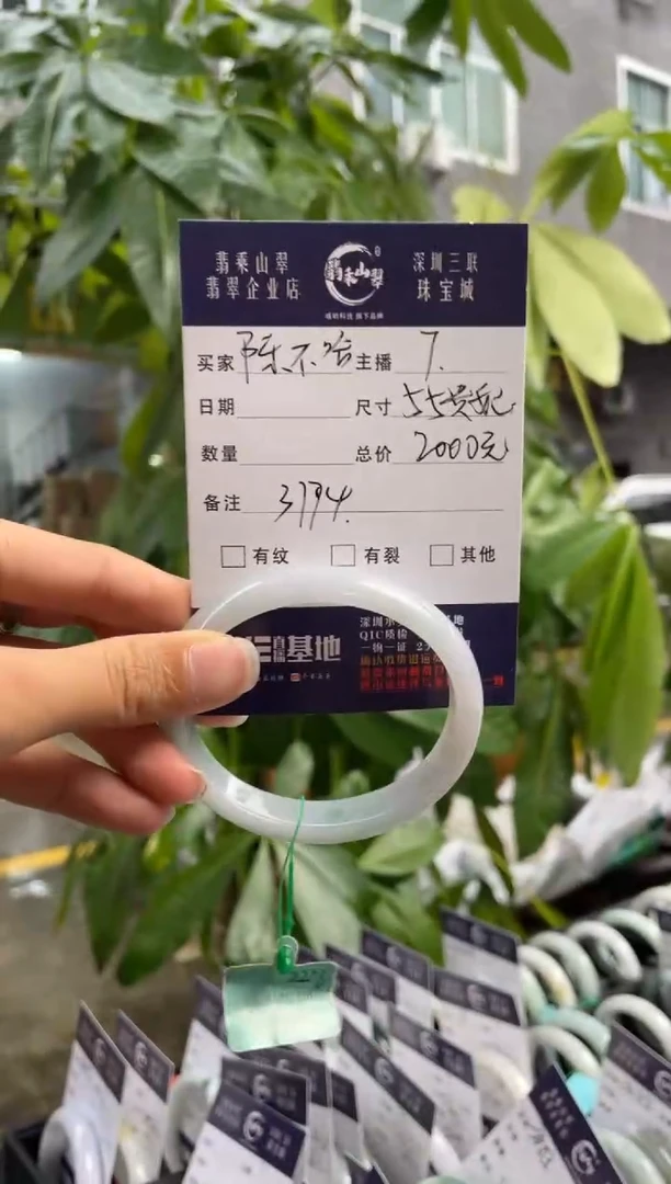 未镶嵌手镯翡翠陈**.Q 55贵妃 3174