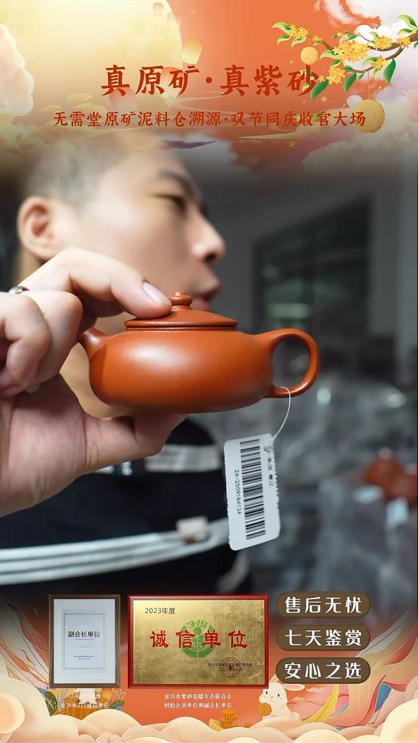 宜兴紫砂壶红降坡寒江130cc