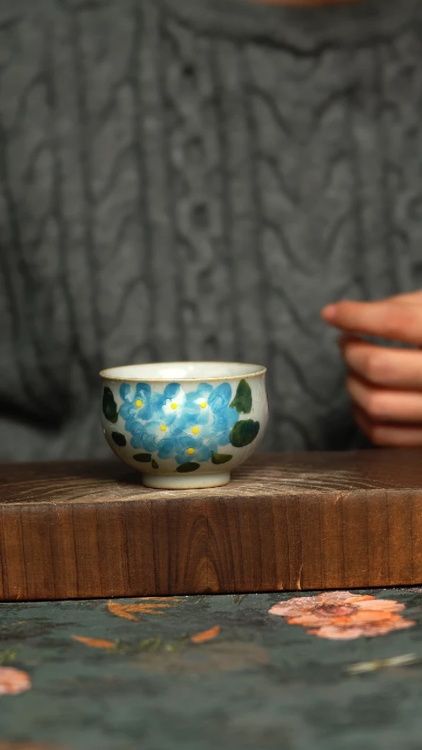 杯釉下彩手工手绘同款陶器