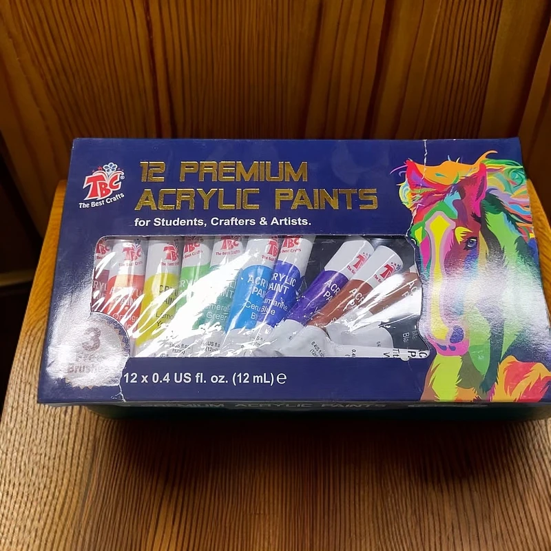 12色丙烯画颜料套装-2