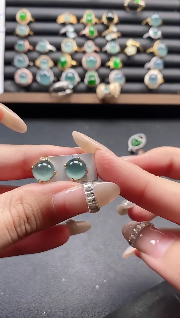 银S925镶嵌戒指翡翠51511