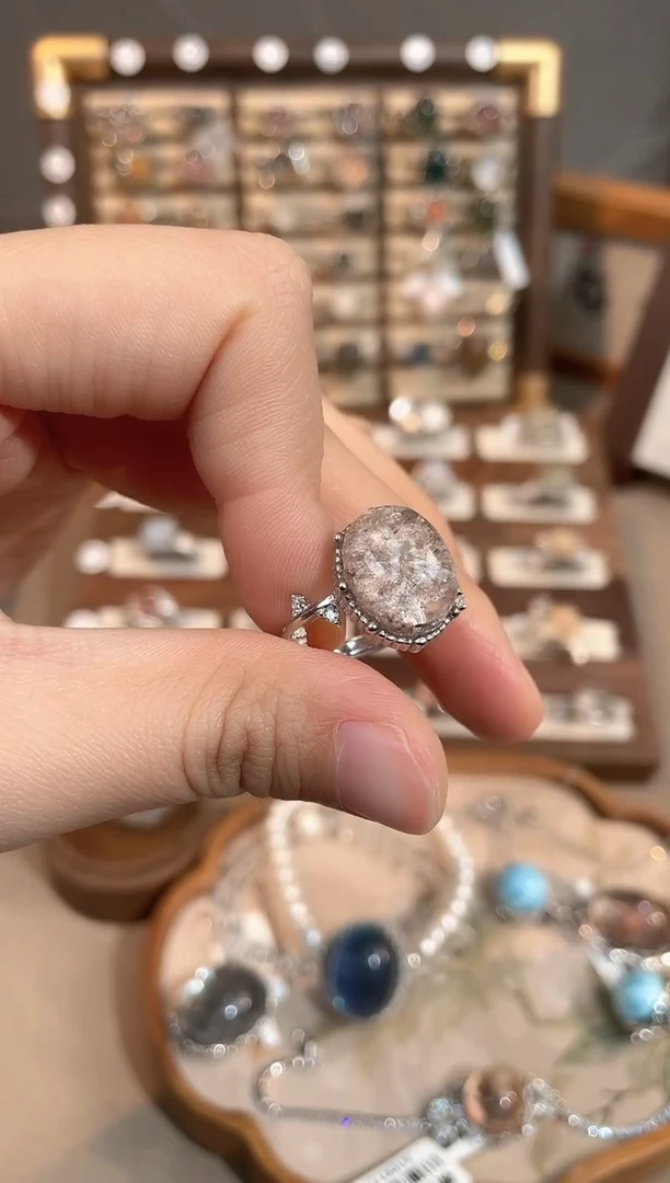 【闪购商品】水晶戒指银S925镶嵌戒指