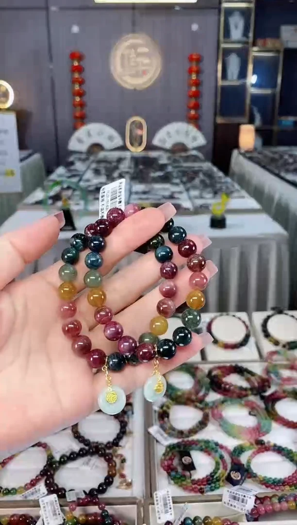 未镶嵌老矿碧玺单圈手串9mm+碧玺hon多样性发一条