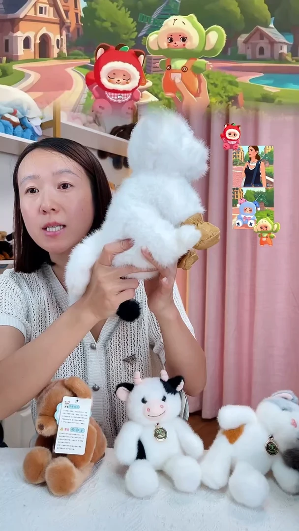 毛绒仿真白狐公仔