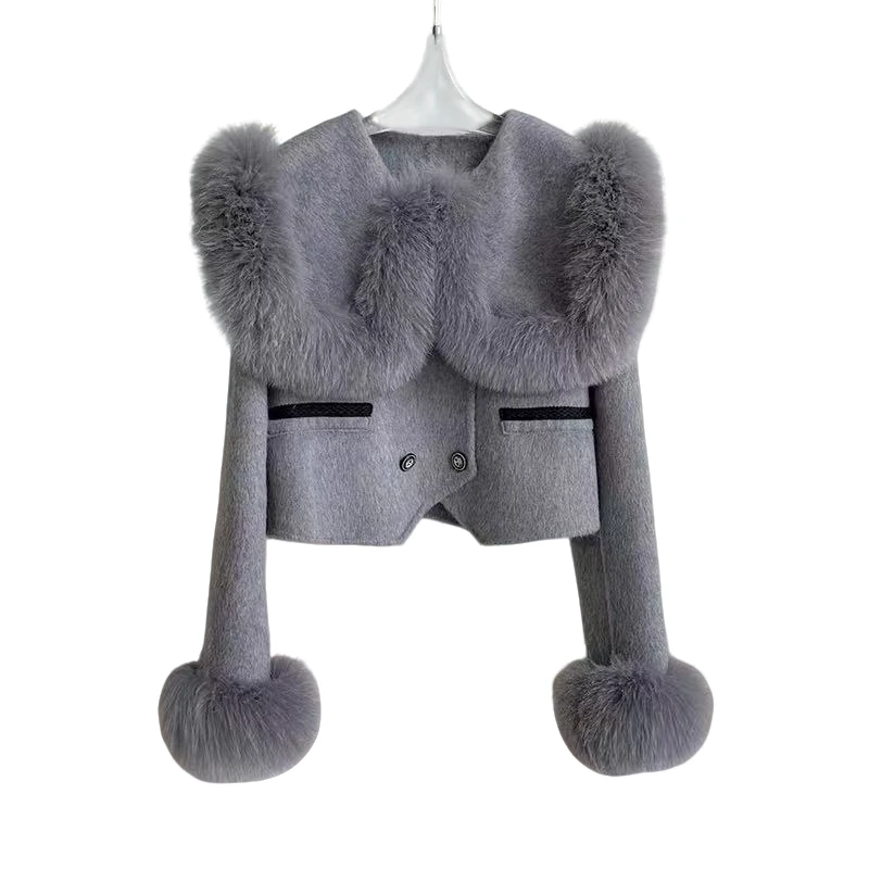 【小依专享】Z1F56113B+Z135新款时尚百搭皮草清冷松弛感女装秋冬