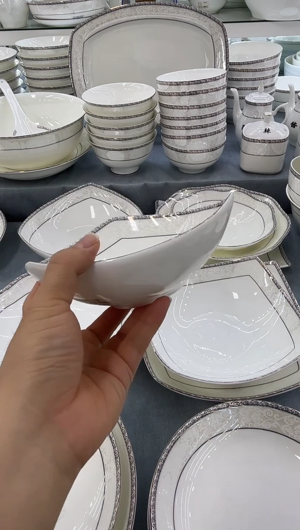 骨瓷玲珑6三角2个