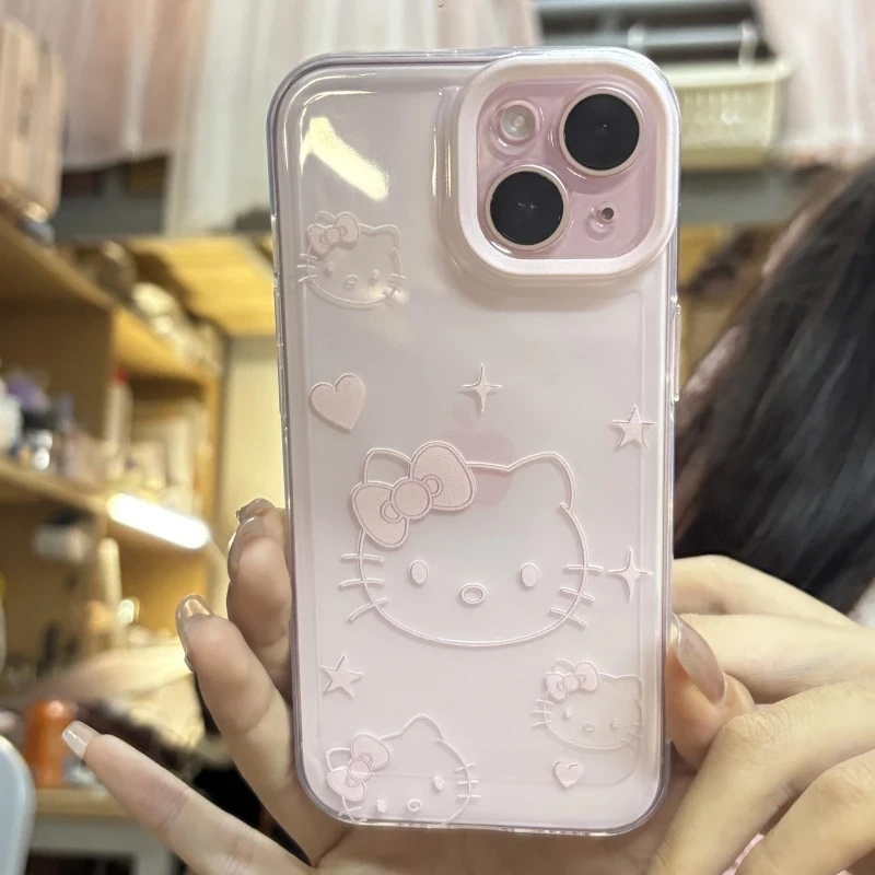 BANCA粉爱心kt头像适用iPhone16苹果15手机壳华为vivo小米oppo套