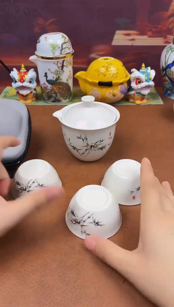 陶瓷茶具摆件旅行套组
