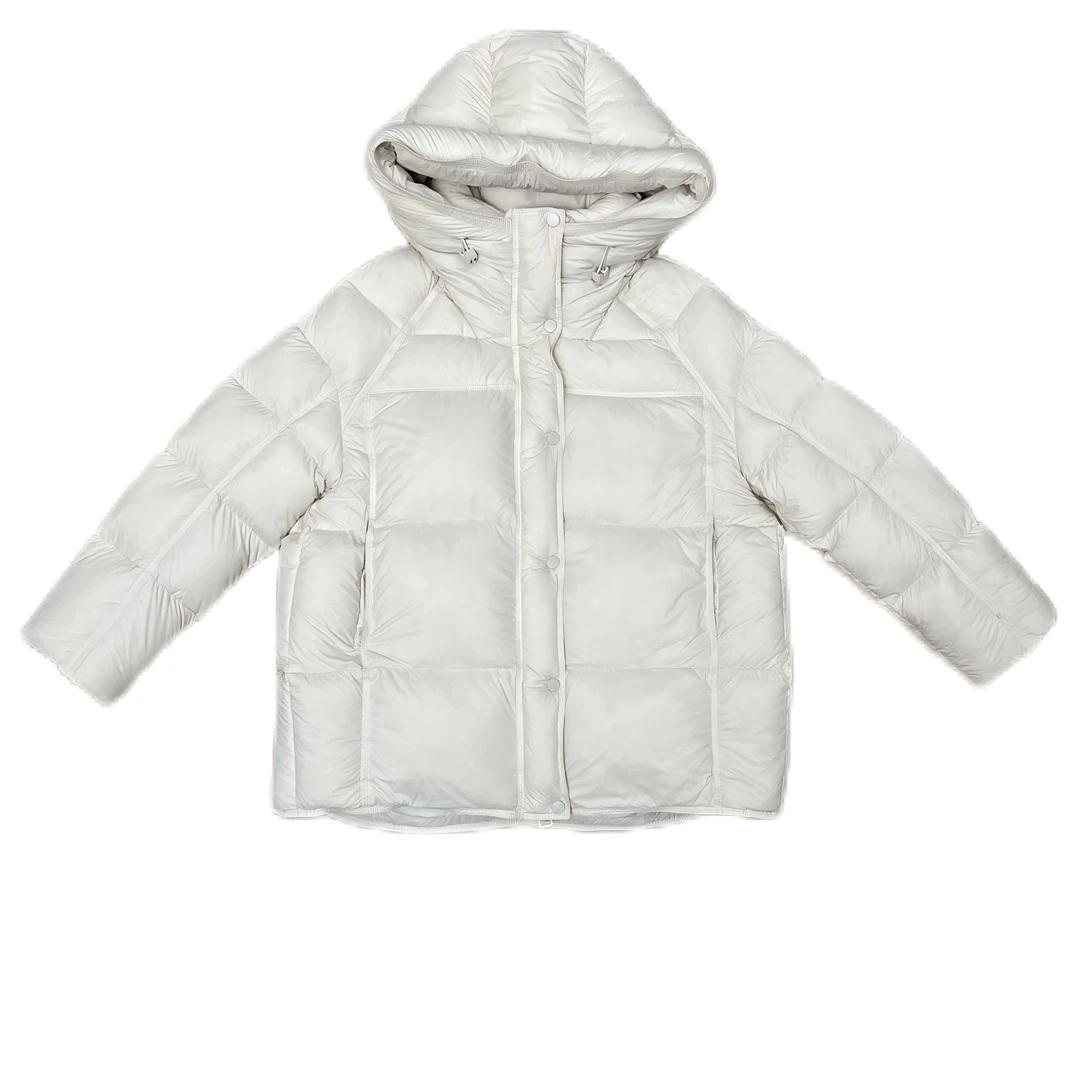 中长款新国标90鹅绒羽感面料泡芙感经典保暖羽绒服连帽003