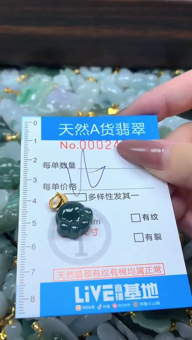 颈饰未镶嵌翡翠净货挂件-2456