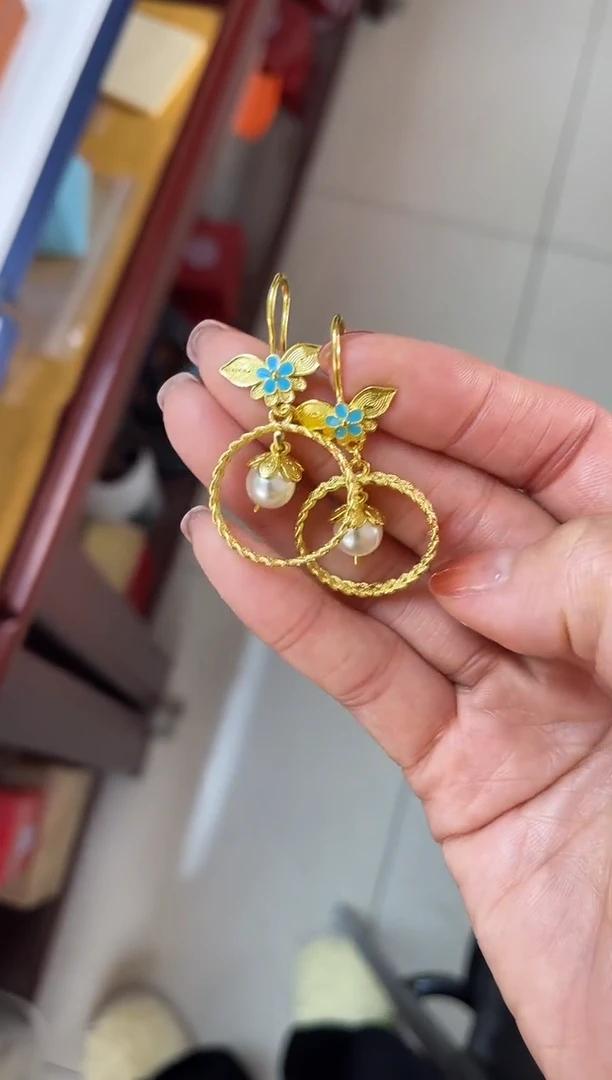 【闪购商品】蝴蝶珐琅景泰蓝耳钩